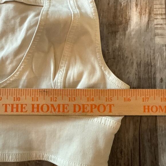 American Eagle Y2K Plunge Crop Vest Size Medium Button Closure Boho Festival - Picture 9 of 9